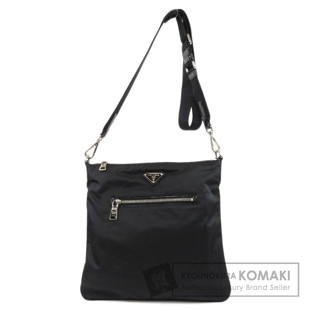 Prada Logo Crossbody Messenger Bag Black